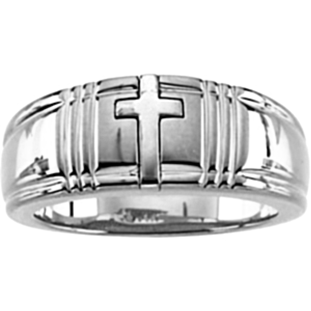 Two Tone Cross 14kw Ring. 