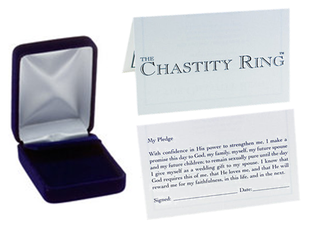 Blue velvet gift box and chastity card arrive when you order the rings with this image in the photos.