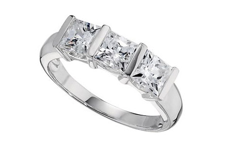 Past, Present, Future 3-Stone CZ Sterling Silver Ring.