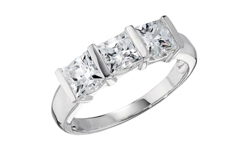 Past, Present, Future 3-Stone CZ Sterling Silver Ring.