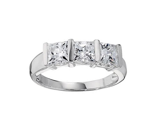 Past, Present, Future 3-Stone CZ Sterling Silver Ring.