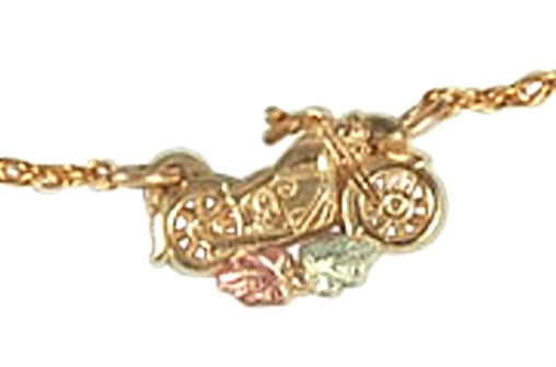 10k Yellow Gold Motorcycle with Black Hills Gold 