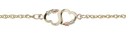 10k yellow gold two hearts bracelet or matching ankle bracelet.