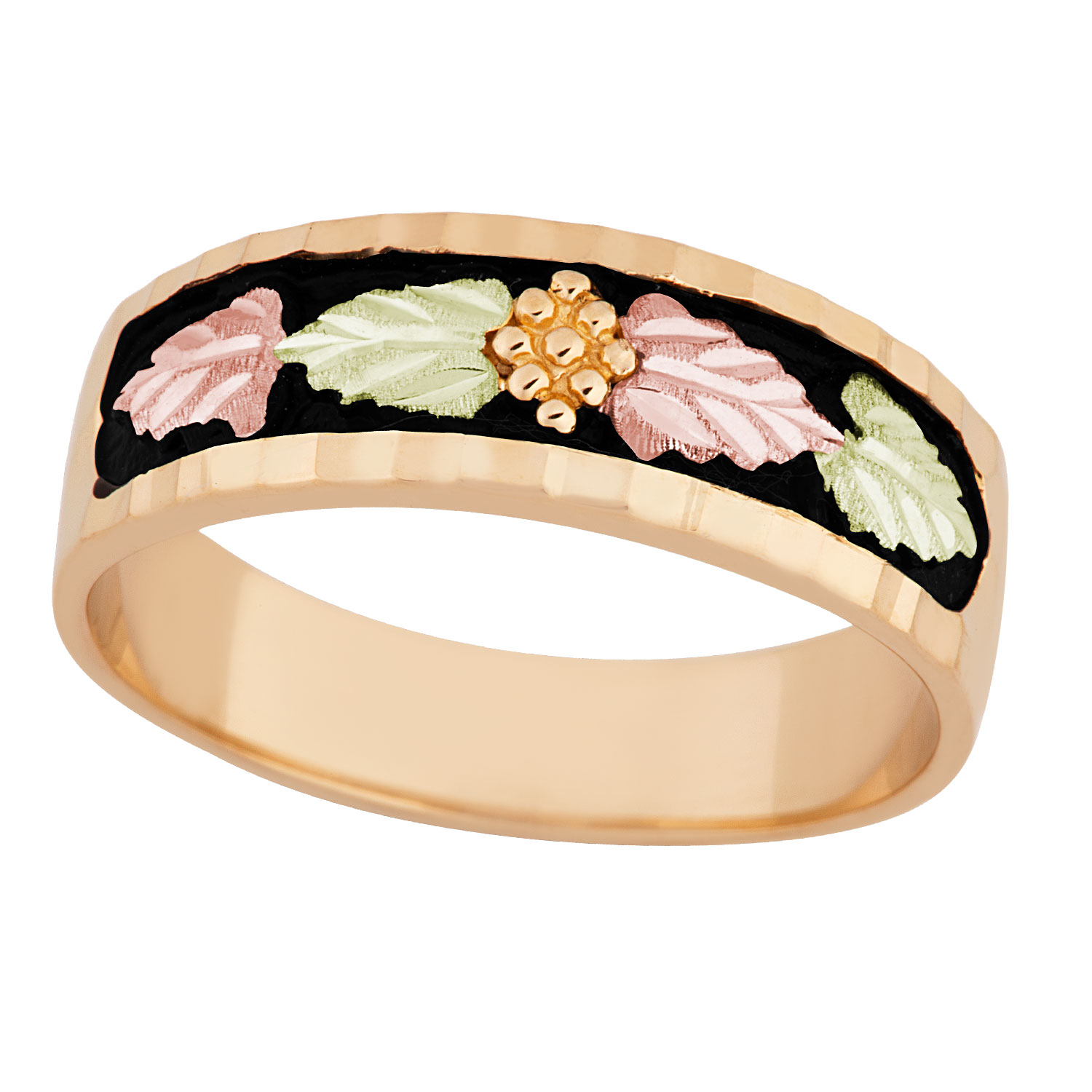 Rose Gold Couples Ring in Black Hills Gold motif. 