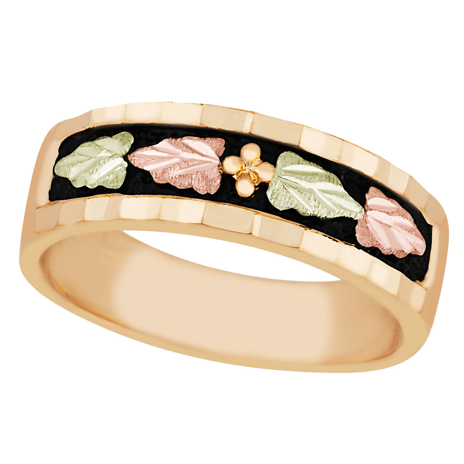 Rose Gold Couples Ring in Black Hills Gold motif. 