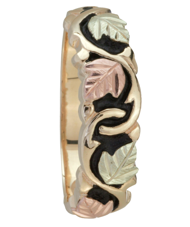 Black Hills Gold Scalloped Band, matching couples rings