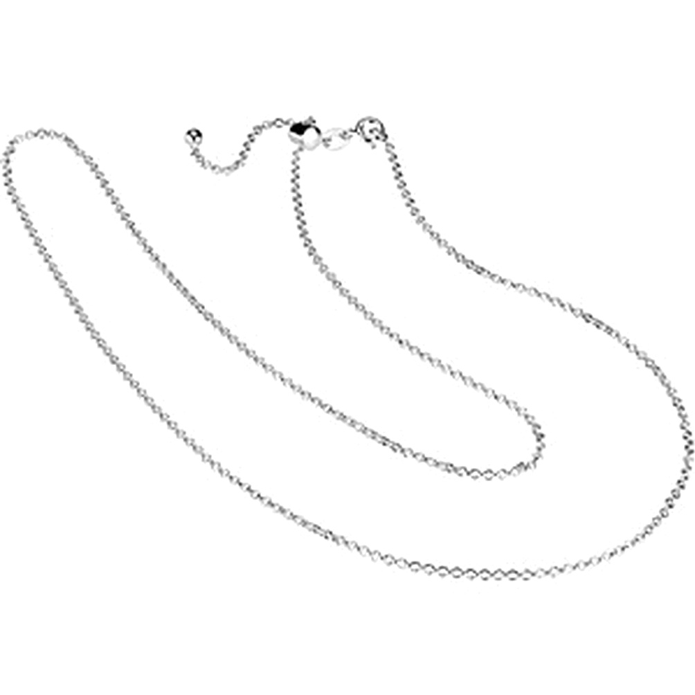 Sterling Silver 1.5mm Adjustable Rolo Chain.