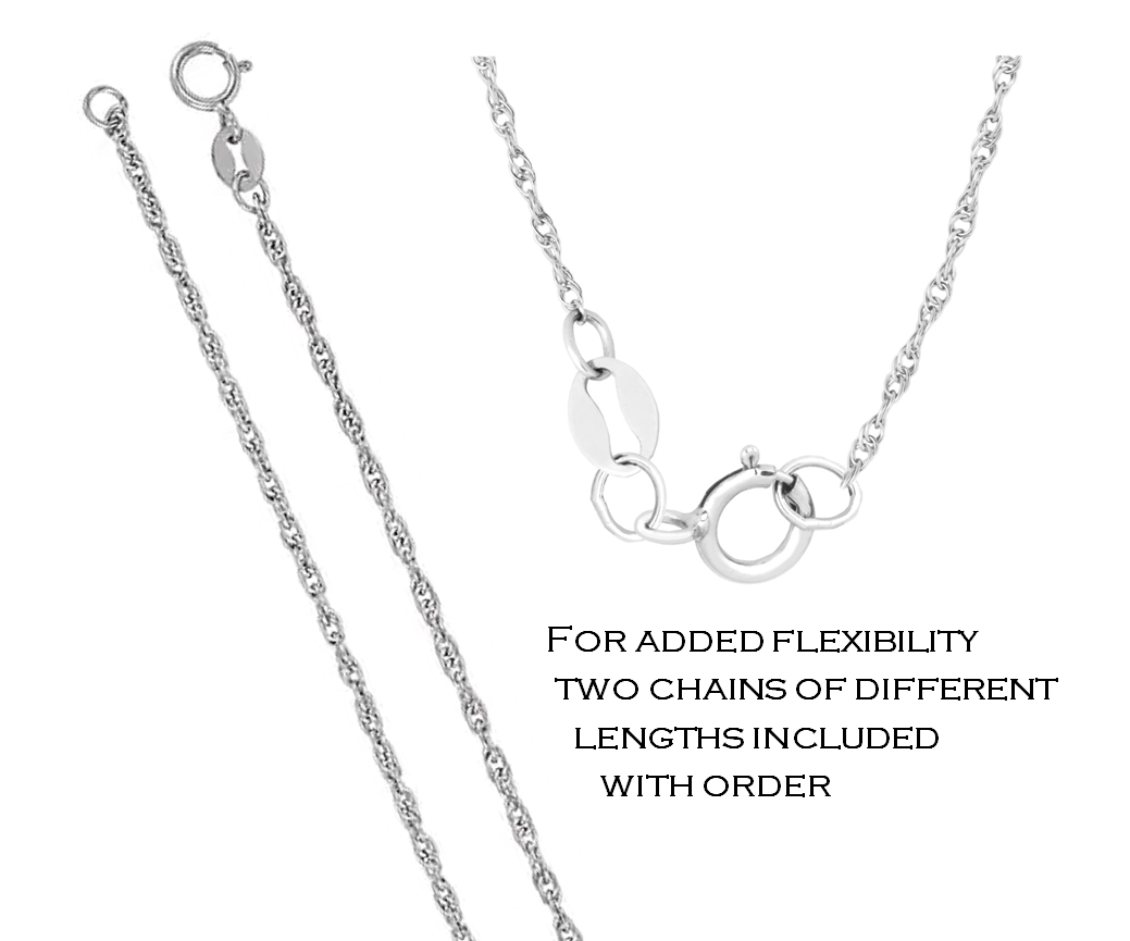 Hypoallergenic Rhodium-Plated Rope Chains