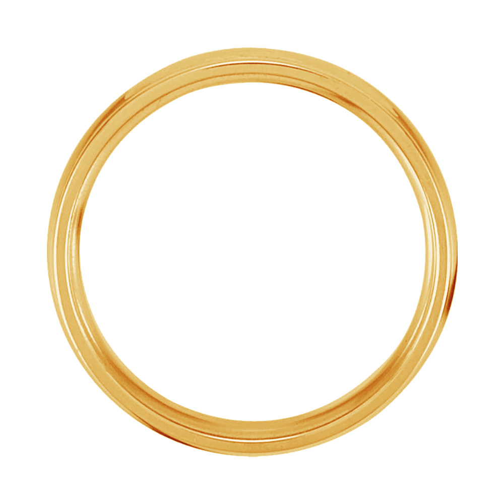 Two-Tone Comfort-Fit Domed Band, 6mm 18k Yellow Gold