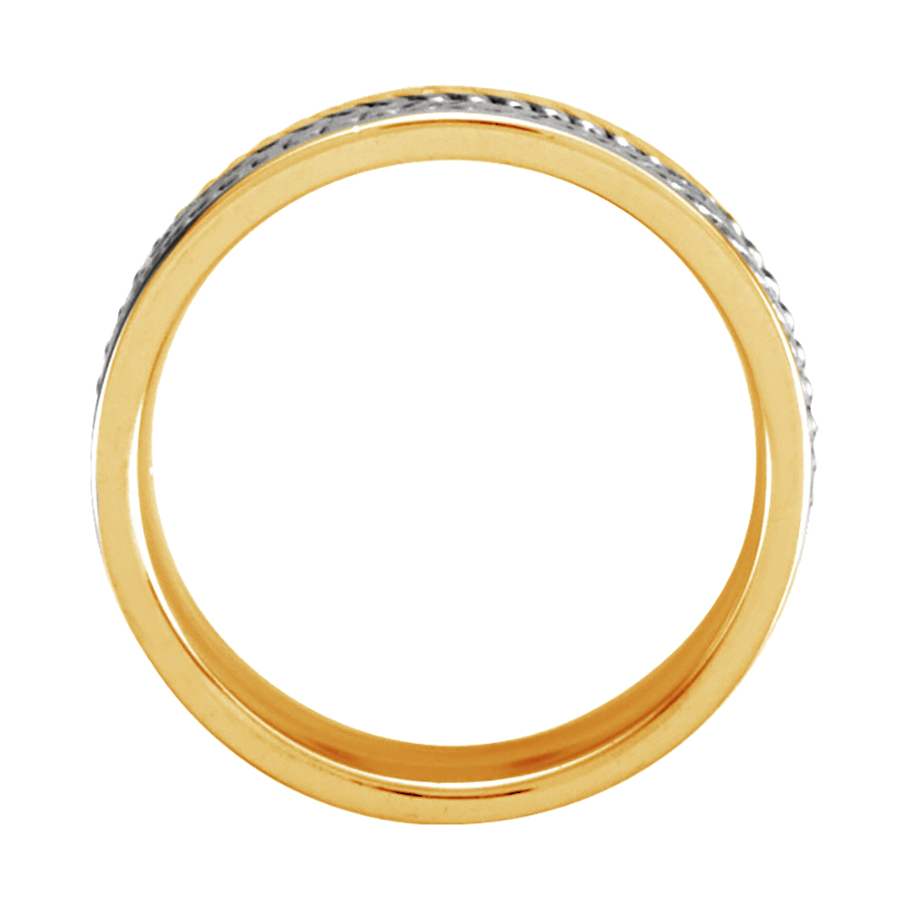 Hand-Woven Comfort-Fit Band, 8mm 14k Yellow and White Gold