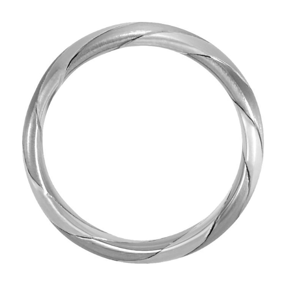 Two-Tone Hand Woven Comfort-Fit Band, 6mm 14k White Gold