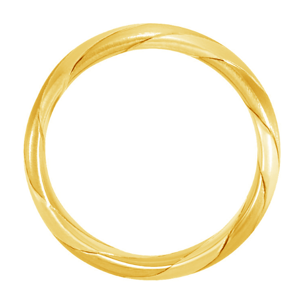 Two-Tone Hand Woven Comfort-Fit Band, 6mm 14k Yellow Gold