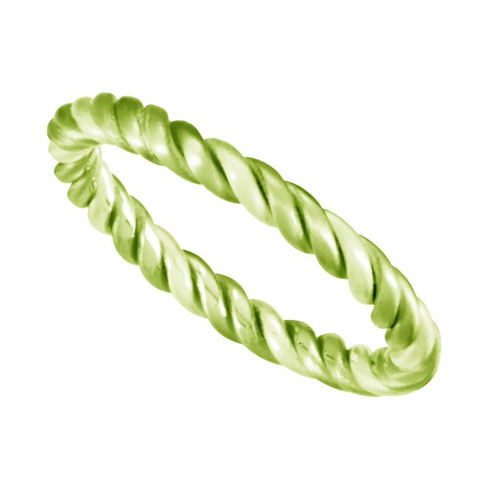 Hand-Woven Tri Color Band, 2.5mm 14k Green Gold