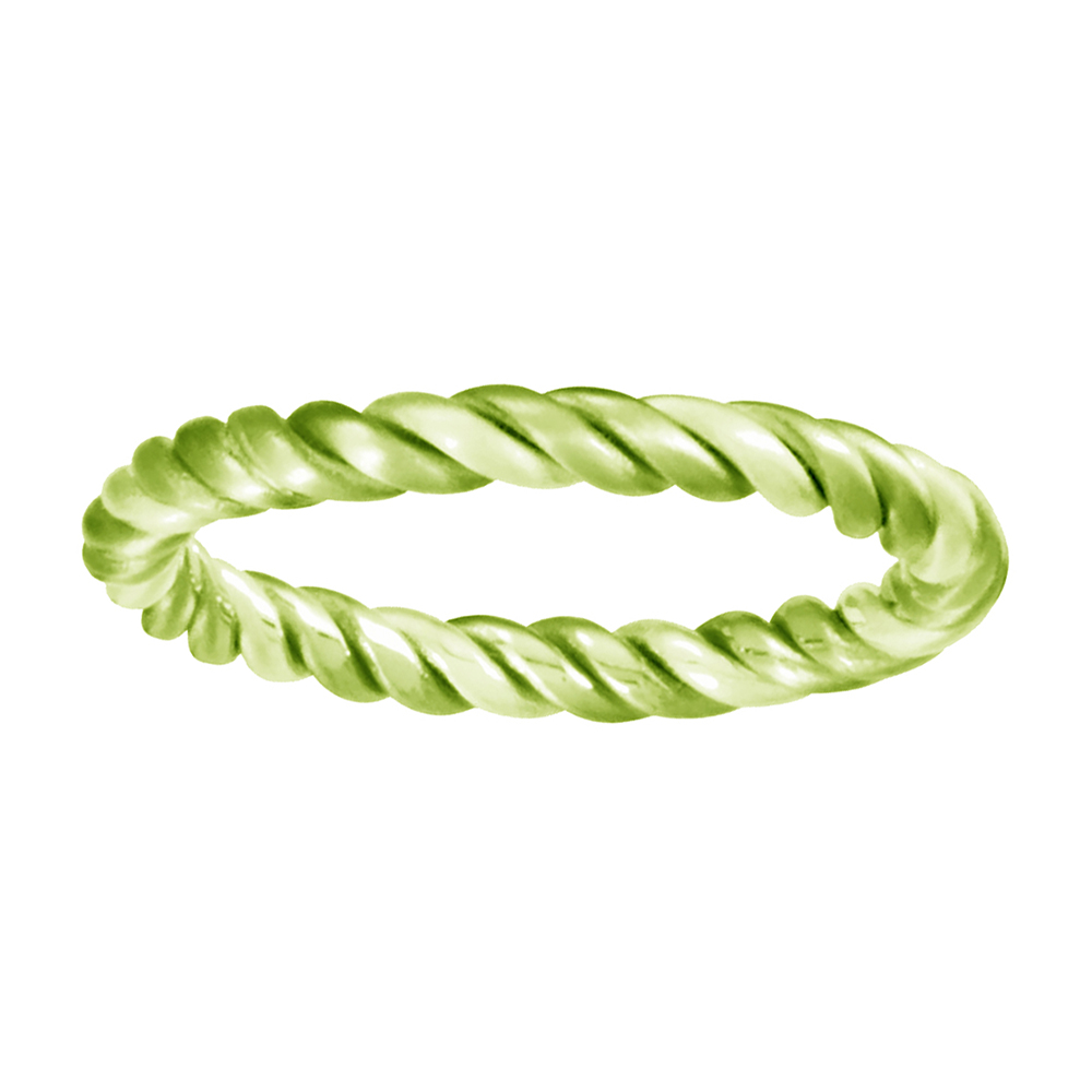 Hand-Woven Tri Color Band, 2.5mm 14k Green Gold