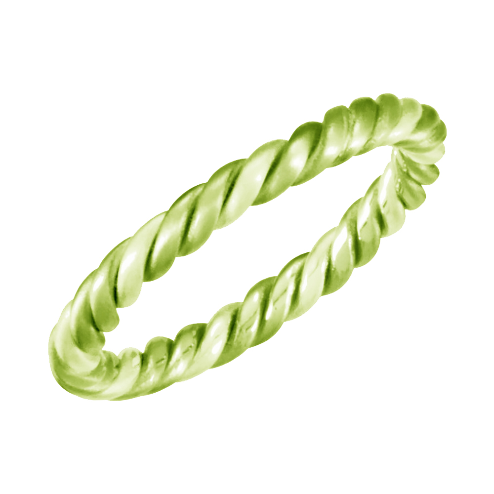  Hand-Woven Tri Color Band, 2.5mm 14k Green Gold