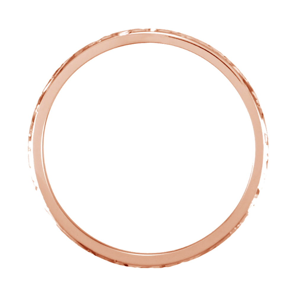 Fluery Hand Engraved Design Comfort-Fit Band, 2mm 14k Rose Gold