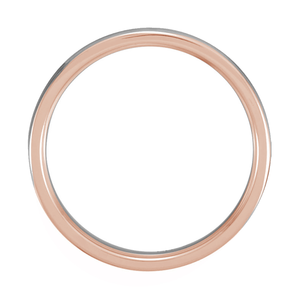 Two-Tone Fluted Design Comfort-Fit Band, 4mm 14k White, Rose and White Gold