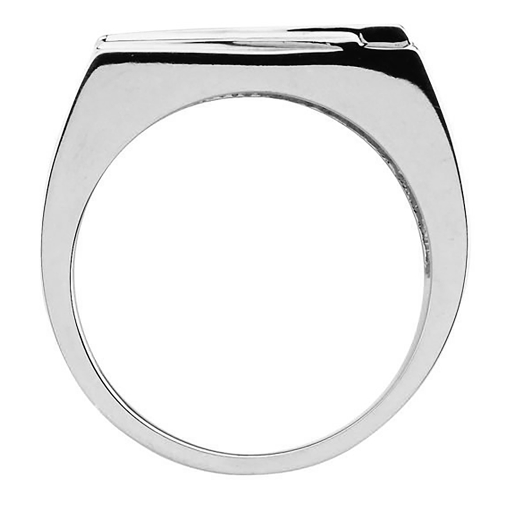 Men's Two-Tone Ring, Rhodium-Plated 14k White Gold (18x9.5 mm)