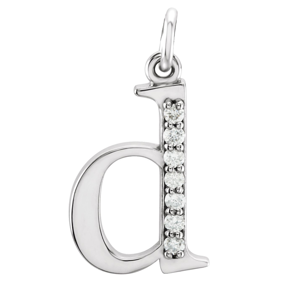 14k Rose Gold Diamond Lowercase Initial 'c' Pendant.