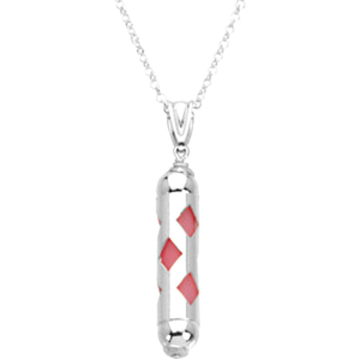 Children's Make it Happen Pink Lantern Necklace in Sterling Silver. 