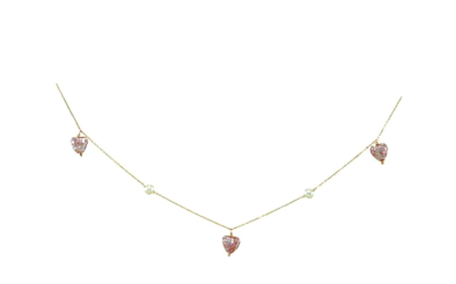 Children's White Freshwater Cultured Pearl with Pink Mother of Pearl Heart Pendant Necklace In 14k Yellow Gold. 