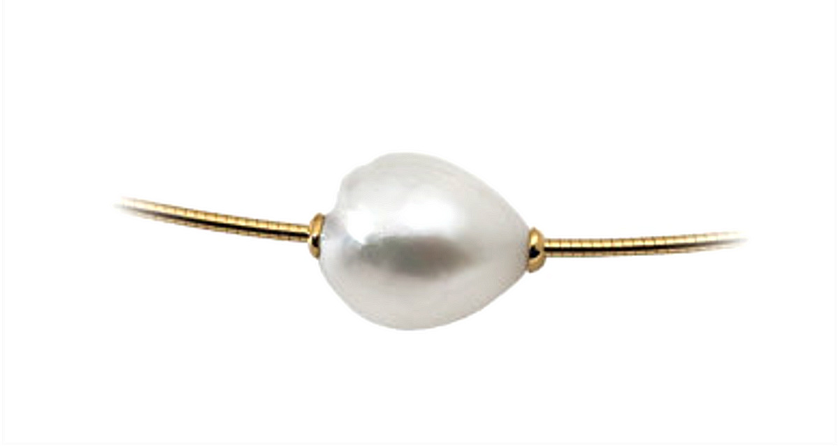 South Sea Cultured Pearl Slide Necklace, 18k Yellow Gold. 