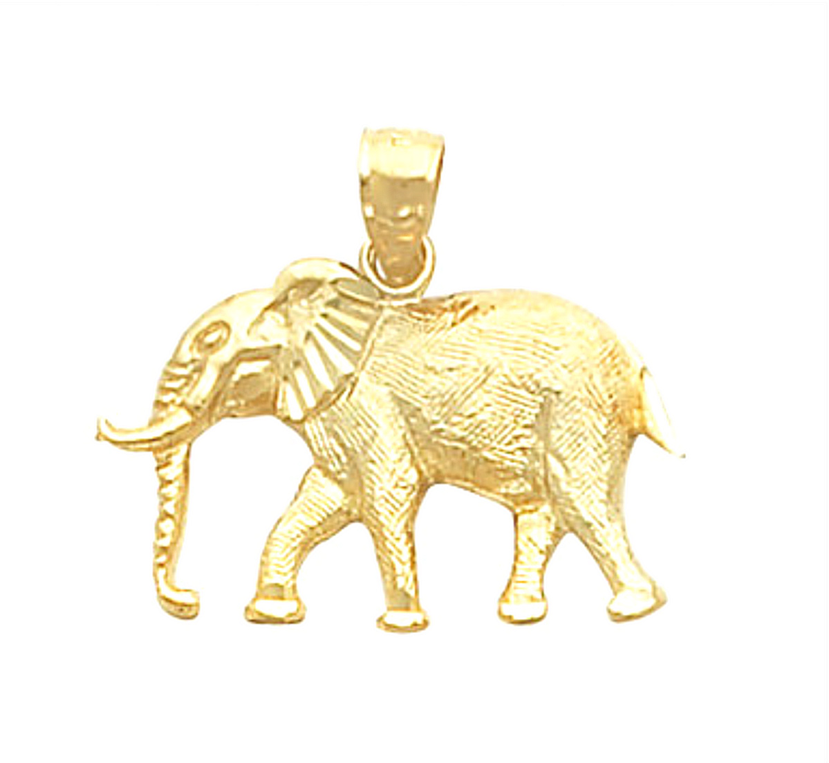 Elephant Charm Pendant,14k Yellow Gold