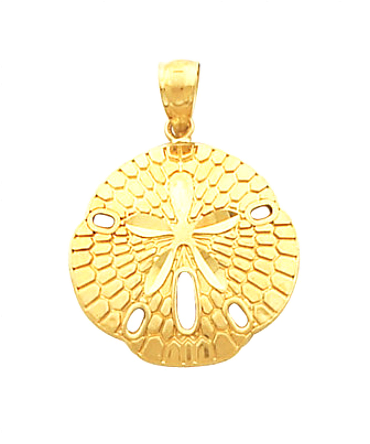 Sand Dollar Pendant, 14k Yellow Gold