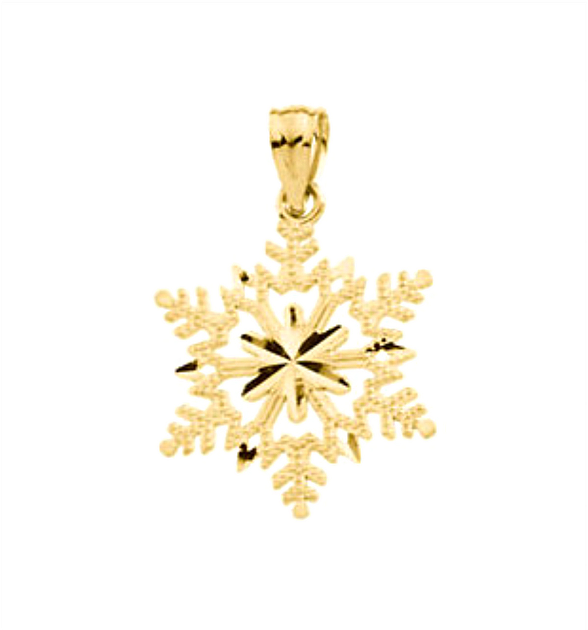 Pretty Snowflake Pendant, 14k Yellow Gold 