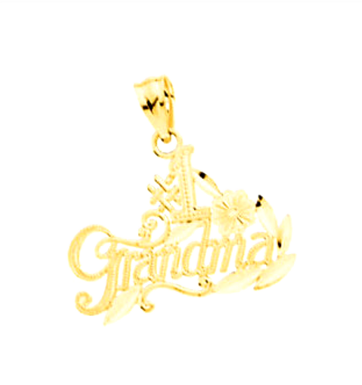 Gorgeous #1 Grandma Pendant, 14k Yellow Gold