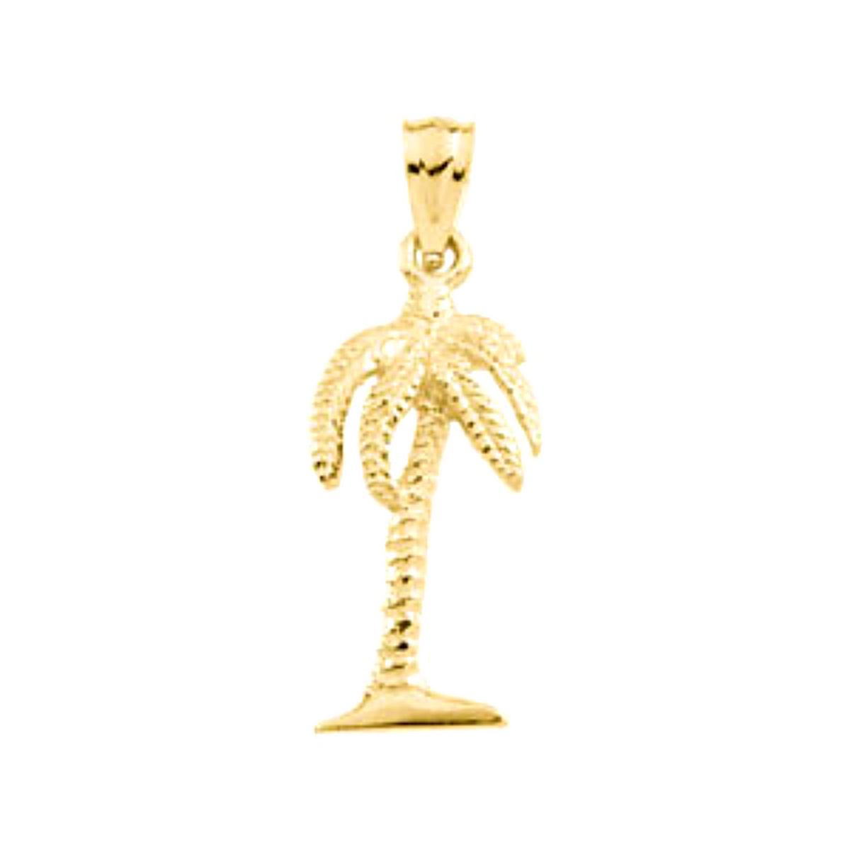 Petite Palm Tree Pendant, 14k Yellow Gold