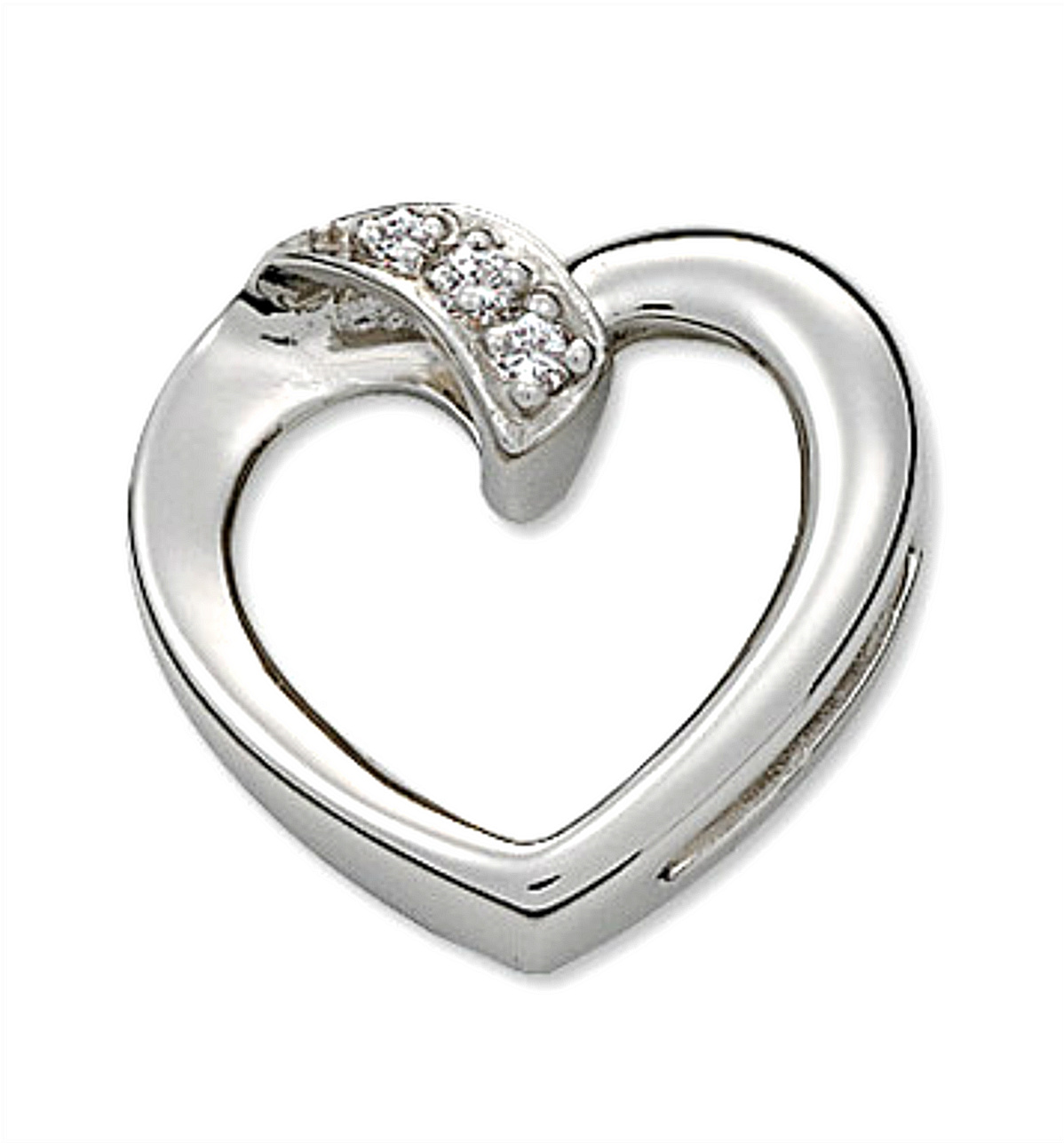 Heart .03 CTW Diamond Platinum Pendant. 