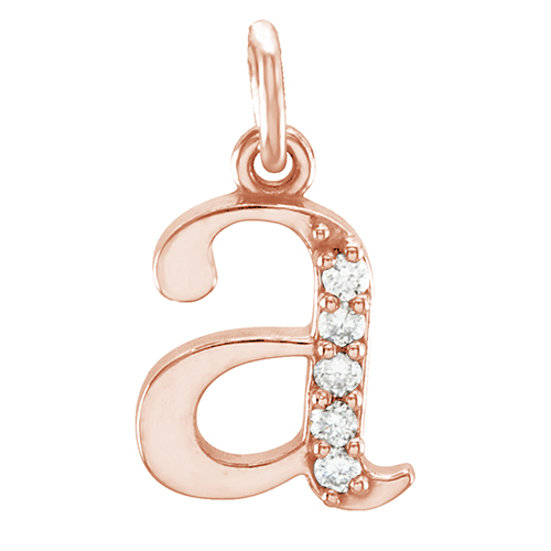 14k Rose Gold Diamond Lowercase case a Pendant.