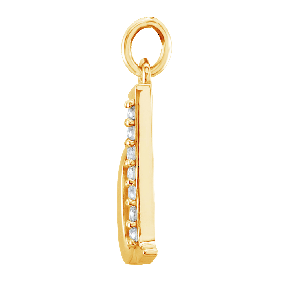 14k Yellow Gold Diamond Lowercase Initial d Pendant