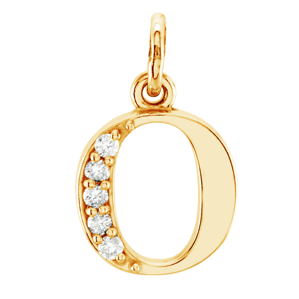 14k Yellow Gold Diamond Lowercase Initial 'n' Pendant