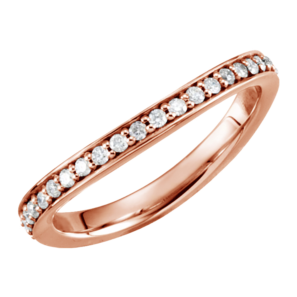 Diamond Stackable Curved Band, 14k Rose Gold (1/3 cttw, G-H Color, I1 Clarity)