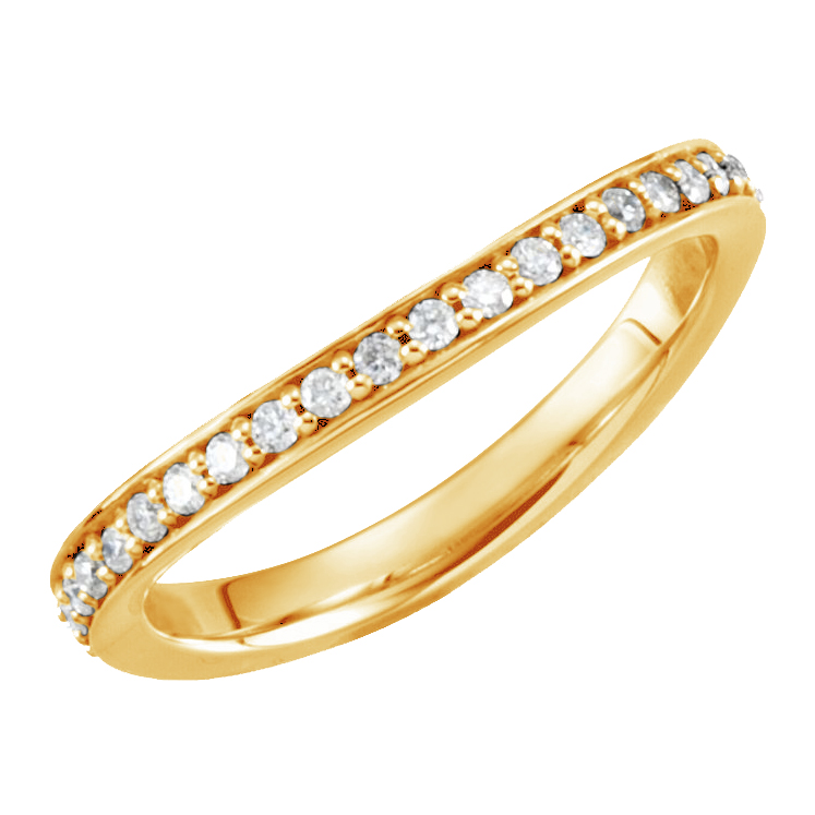 Diamond Stackable Curved Band, 14k Yellow Gold (1/3 cttw, G-H Color, I1 Clarity)