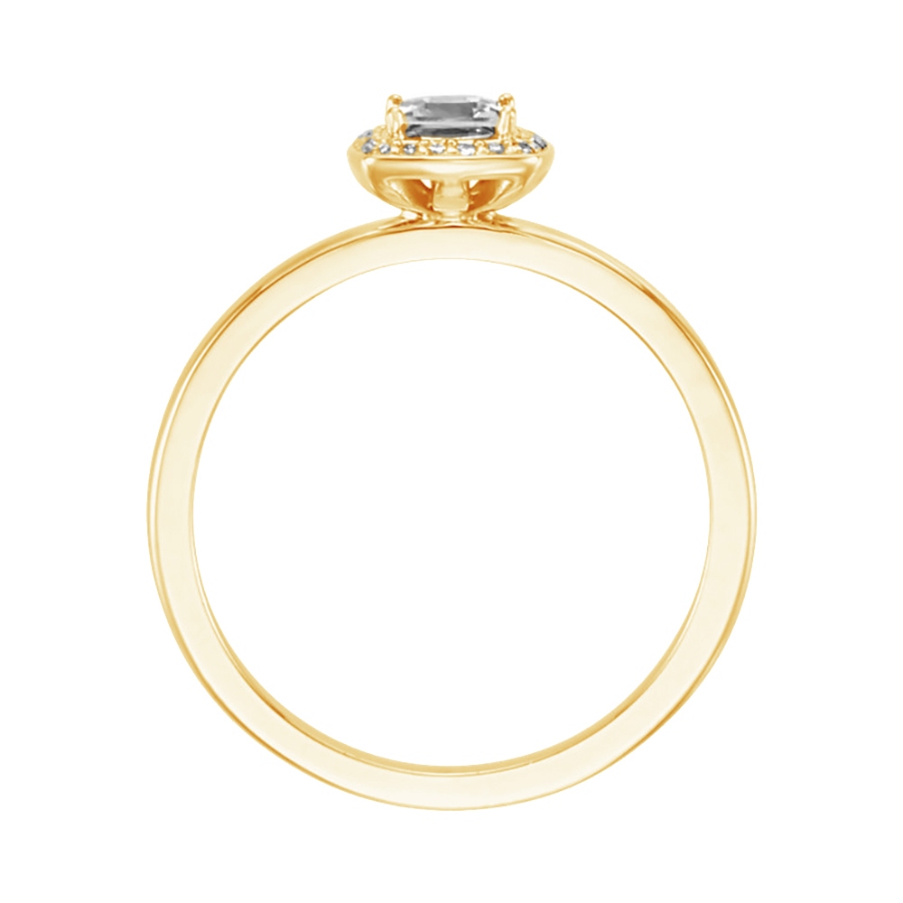 Princess-Cut Diamond Halo-Style Ring, 14k Yellow Gold