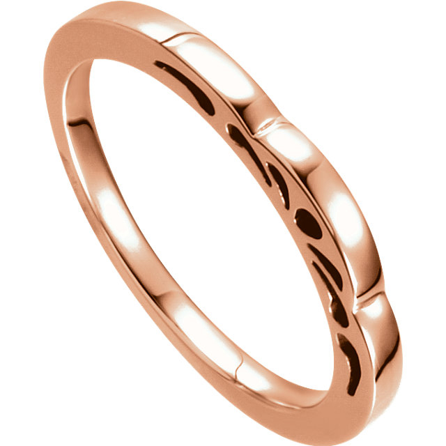 14k Rose Gold Paisley Cut-Out Stacking Ring.