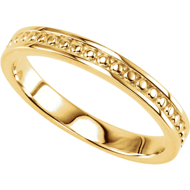 14k Yellow Gold Granulated Bead Stacking Ring.