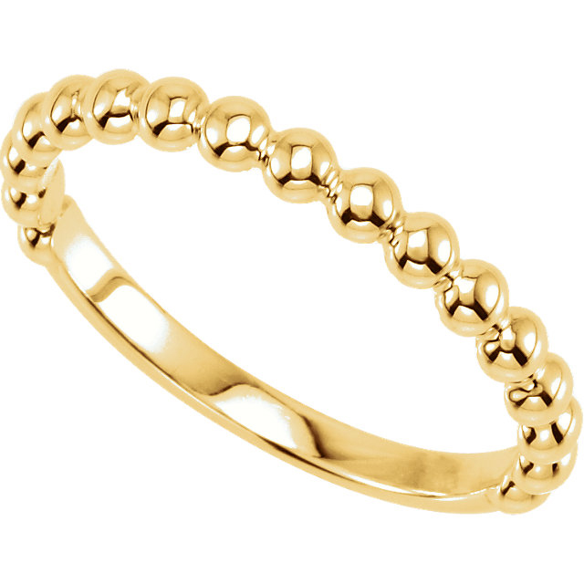 14k Yellow Gold Granulated Bead Stacking Band.