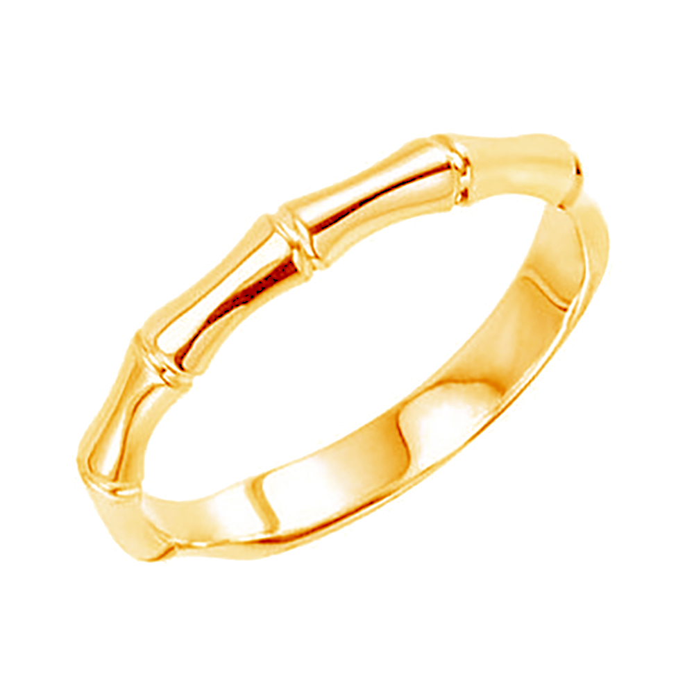 Stackable Bamboo 2.5mm 14k Yellow Gold Ring