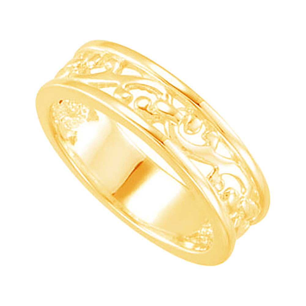 Filigree Stackable 5.8mm 14k Yellow Gold Band