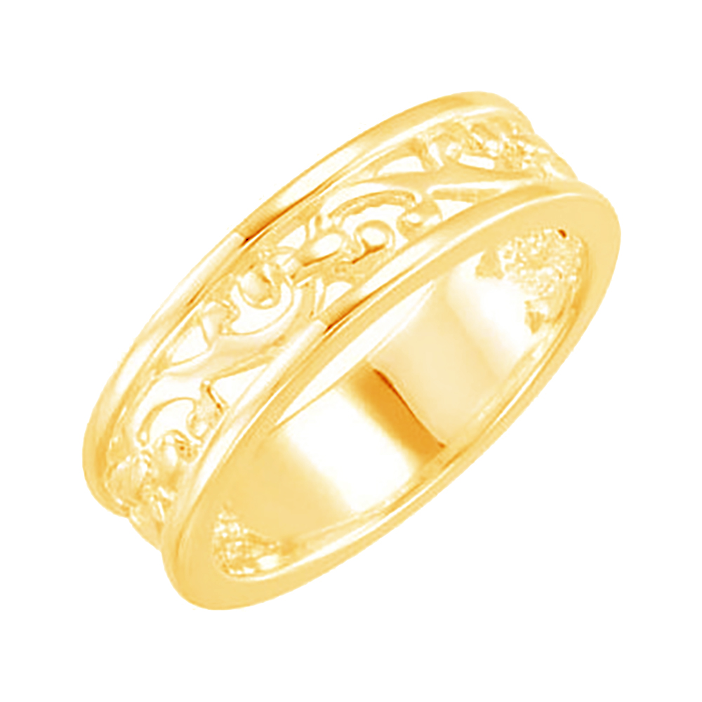 Filigree Stackable 5.8mm 14k Yellow Gold Band