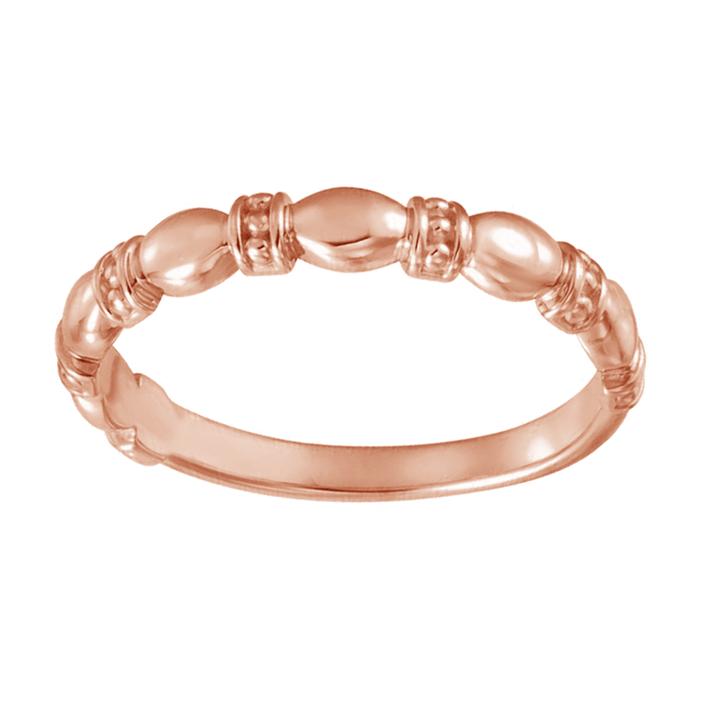 Slim Profile Stackable Ring, 14k Rose Gold