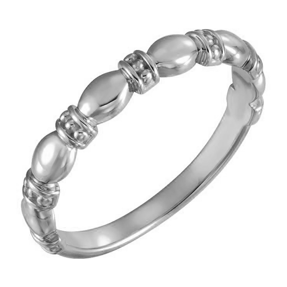 Slim Profile Stackable Ring, Rhodium-Plated 14k White Gold