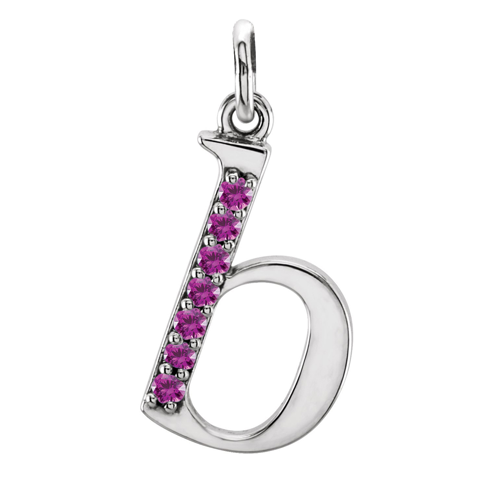 small car 'b' pink sapphire pendants.