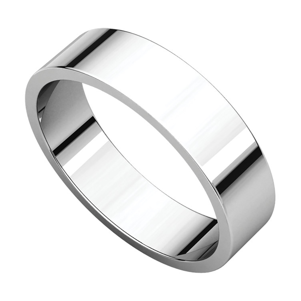 Flat 16mm Band, 14k White Gold