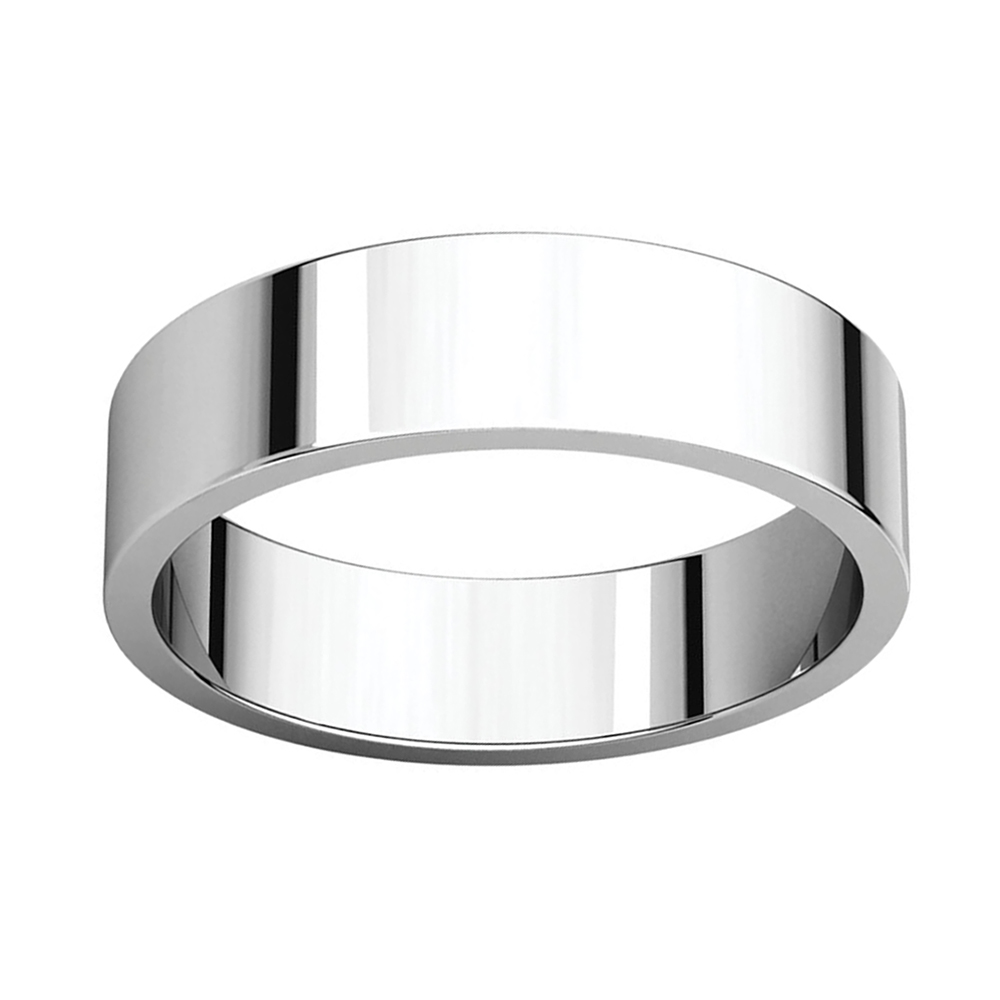 Flat 16mm Band, 14k White Gold