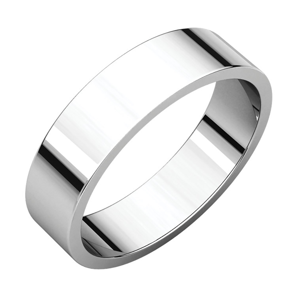 Flat 16mm Band, 14k White Gold